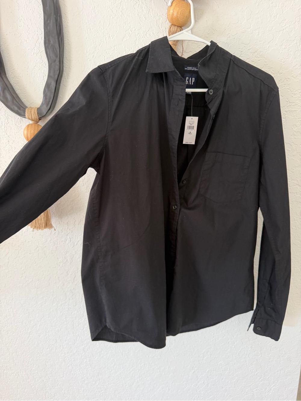 GAP Black Button-Up Shirt Jacket